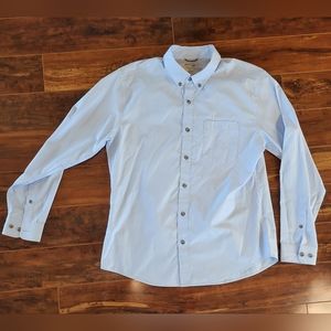 Eddie Bauer long sleeve light blue Button Down shirt size men's large hiking